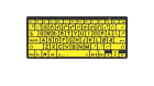 XL minitastatur bluetooth, med store sorte tegn på gule taster (PC; Windows)