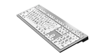 XL slimline tastatur med store bokstaver, Sorte på hvitte taster (USB) Norsk layout