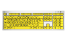 XL slimline tastatur med store bokstaver, Sorte på gule taster (USB) Norsk layout